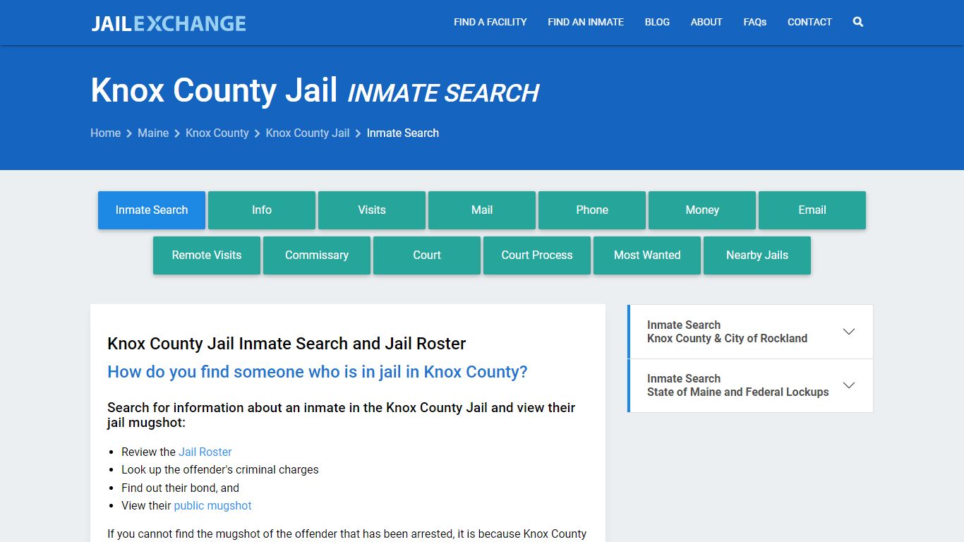 Inmate Search: Roster & Mugshots - Knox County Jail, ME