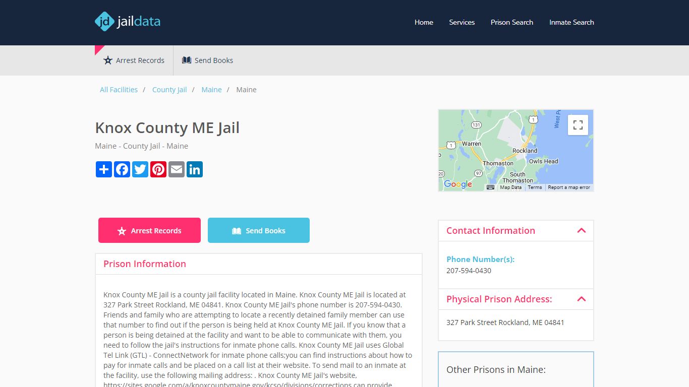 Knox County ME Jail Inmate Search and Prisoner Info - Rockland, ME